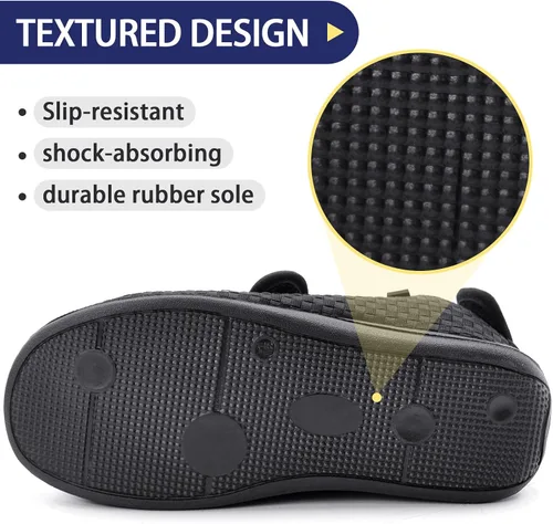 Miniatura 6 de Sandalias para diabéticos de punta abierta para mujeres y hombres, anchas, ajustables, para artritis, edema, para ancianos, zapatos de casa
