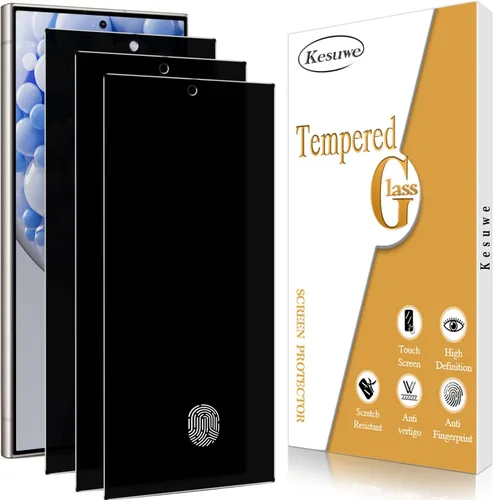 Miniatura 14 de Paquete de 3 protectores de pantalla de privacidad para Samsung Galaxy S23 5G, película de vidrio templado privado antiespía, compatible