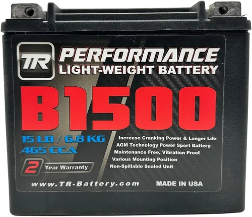 Tomioka Racing Batería de 15 libras / 15.0 lbs de 6.9 pulgadas x 3.5 pulgadas x 6.2 pulgadas (6.220 in). 465 CCA. Reserva de 17.5 amperios/hora