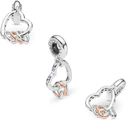 Miniatura 3 de MiniJewelry - Abalorio para pulseras de plata de ley diseño de corazón con circonita cúbica