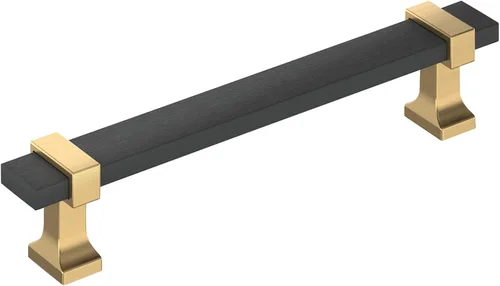 Miniatura 21 de Amerock Overton - Tirador para gabinete de 96 mm de centro a centro en acabado negro mate cepillado/bronce champán, BP36681BMBCZ