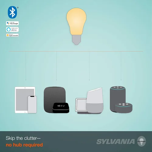 Miniatura 4 de Sylvania Smart+ Bluetooth - Bombilla LED A19 de filamento transparente, color blanco suave, compatible con Alexa, Apple HomeKit y Google Assistant