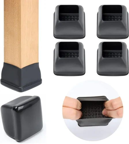 Miniatura 8 de Ezprotekt Deslizadores de patas de silla para alfombra, 8 piezas rectangulares para alfombras, almohadillas para muebles, tapas protectoras de patas