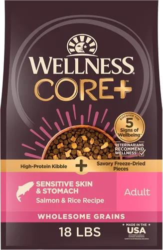 Miniatura 18 de Wellness CORE+ Alimento seco para perros con trozos liofilizados, granos integrales, alto en proteínas, natural, receta original de pavo y pollo