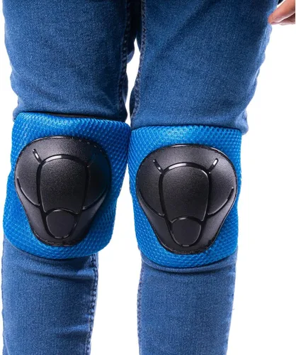Miniatura 6 de Rude Boyz - Juego de almohadillas para casco de bicicleta, rodilleras, coderas, muñequeras para niños y niñas Azul