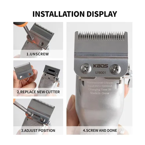 Miniatura 5 de KBDS Cuchillas de repuesto para cortaúpers, pieza de cuchilla de precisión de 2 agujeros compatible con Wahl Magic Clip/Super