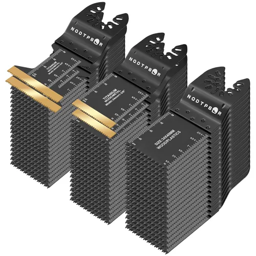 Miniatura 7 de 20 hojas de sierra oscilante de titanio, cuchillas oscilantes universales profesionales para uñas de metal, aluminio, cobre, metal y madera