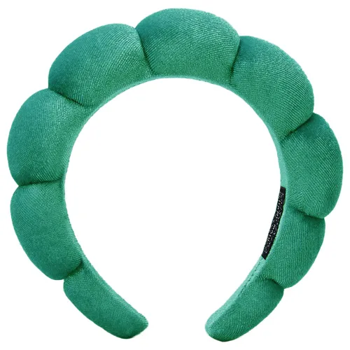 Miniatura 13 de AOENJIE Diademas de spa para lavar la cara o maquillaje, diademas de burbuja de esponja para el cuidado de la piel, diadema de tela de rizo