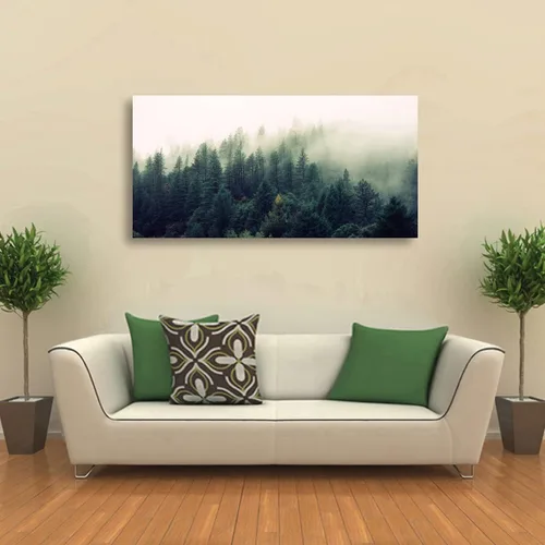 Miniatura 7 de Arte de pared de paisaje, impresiones en lienzo de paisajes naturales, decoración del hogar, bosque verde, pintura de árboles para sala de estar