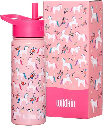 Miniatura 47 de Wildkin Kids - Botella de agua de acero inoxidable de 14 onzas para niños – Sin BPA, a prueba de fugas, aislada, fácil de limpiar - Ballerina