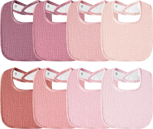 Miniatura 11 de Muslin Baby Bibs 6-Pack Baby Drool Bandana Bibs for Baby Girls Boys Infant Newborn Toddler Drooling and Teething