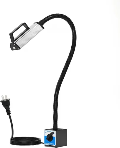 Luz de trabajo magnética, lámpara magnética LED, lámpara de cuello de cisne flexible a prueba de agua IP65, 1600 lúmenes para fresado de torno,