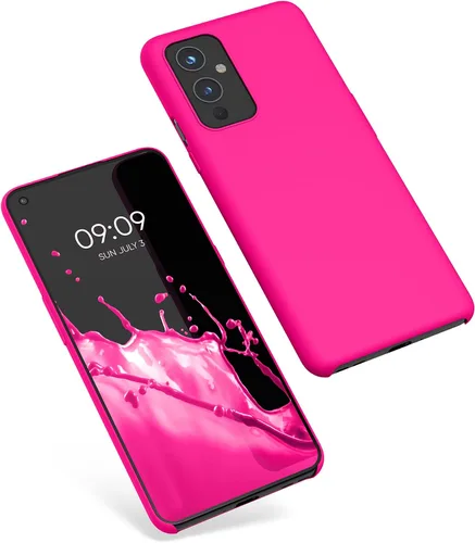 Miniatura 8 de kwmobile Funda compatible con OnePlus 9 (versión EU/NA) - Funda de silicona TPU con acabado suave - Rosa neón