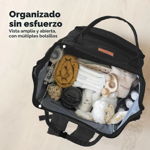 Miniatura 3 de KeaBabies - Mochila pañalera grande impermeable para viajes Color negro.
