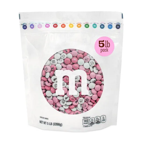 Miniatura 19 de M&M’S World Favors de Chocolate al Leche para Niñas, 20 Paquetes de 0.75oz cada uno con M&M’S Rosados y Blancos para Fiestas de Revelación