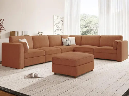 Miniatura 59 de Sofá biplaza extragrande de 83.5 pulgadas, sofás para sala de estar, sofá nube de felpilla de asiento profundo, sofá modular seccional, funda