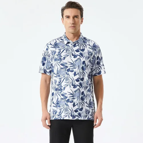 Miniatura 2 de Camisas de golf para hombre Dry Fit Performance Print manga corta que absorbe la humedad