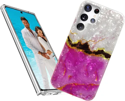 Funda protectora para Samsung Galaxy S22 Ultra para niñas y mujeres, carcasa protectora de TPU suave con purpurina para Galaxy S22 Ultra, elegante