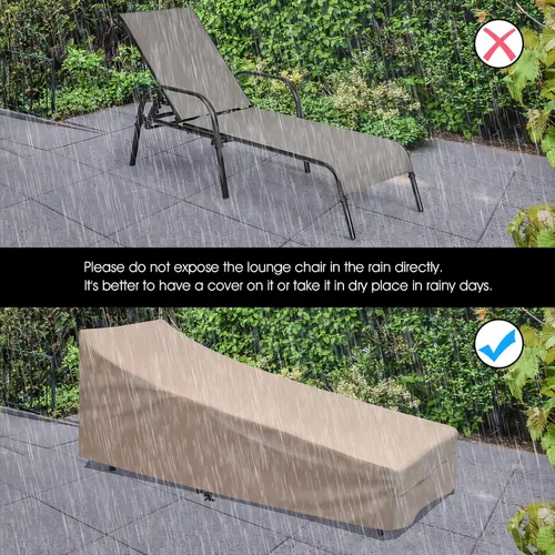 Miniatura 5 de Tangkula Sillón para exteriores, tumbona de patio con respaldo ajustable, sillón reclinable para piscina exterior con marco de acero resistente
