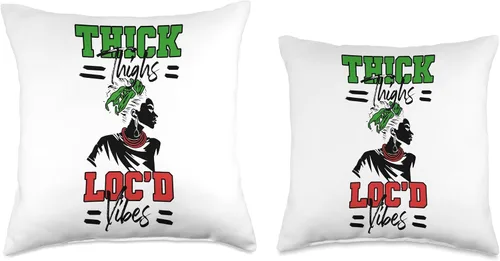 Miniatura 3 de Locs Afro Dreadlocks Love Natural Beauty Hair Locd Thick Thighs Loc'd Vibes Afro Hair - Almohada africana americana, 16 x 16 pulgadas, multicolor