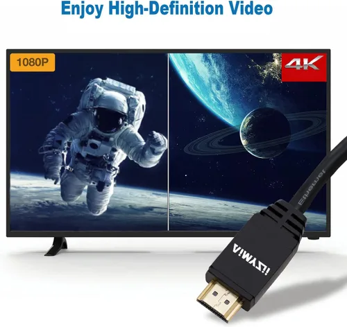 Miniatura 5 de Cable HDMI de 100 pies Aimyzii 4K HDMI 2.0 con refuerzo de señal integrado, soporte 4K 3D 2160P 1080P HDCP2.2 Ethernet ARC y ancho de banda