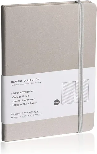 Miniatura 11 de Cuaderno rayado con tapa dura para hombres y mujeres – Cuadernos para escribir, trabajo, escuela, hogar y notas diarias, 160 páginas – Tamaño A5