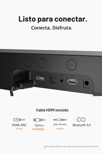 Miniatura 5 de FUNLOGY Barra de sonido para Smart TV, barra de sonido Bluetooth 5.0 de 100 W 2.1 canales con HDMI ARC, óptico y AUX, control remoto, para proyector