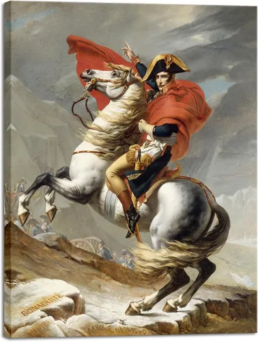 Miniatura 9 de Wieco Art Napoleón enmarcado cruzando los Alpes de Jacques-Louis David pinturas al óleo, reproducción abstracta de impresiones en alta definición