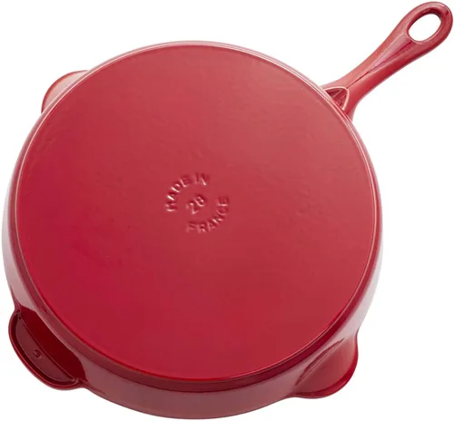 Miniatura 3 de Staub - Sartén tradicional de hierro fundido de 11 pulgadas, color cereza, fabricada en Francia