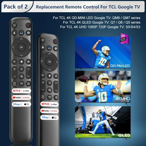 Miniatura 3 de Solo para TCL-Google-TV, reemplazo de control remoto, RC813 compatible con TCL QM8/QM7/Q7/Q6/Q5/S5/S4/S3 4K UHD HDR LED QLED QD-Mini LED Full-HD