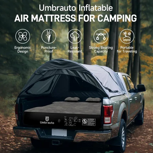 Miniatura 6 de Umbrauto Truck Bed Air Mattress Inflatable Pickup Camping Airbed for 5.5-5.8ft Full Size Short Truck Bed Road Trip Sleeping Pad with Pump for