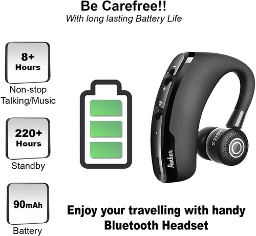Miniatura 3 de Ambar Auricular inalámbrico Bluetooth para llamadas con micrófono integrado, compatible con iPhone, Android, auriculares para teléfonos celulares