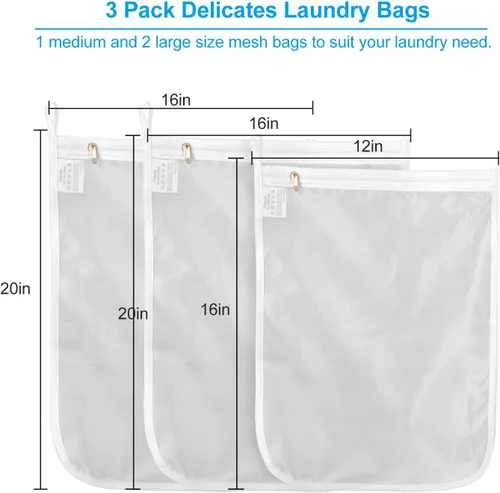 Miniatura 3 de Gogooda - Bolsas de lavandería para prendas delicadas, bolsa de malla fina para lencería, ropa interior, sujetadores, seda, calcetines con asa