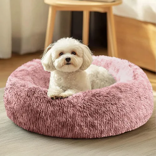 Miniatura 15 de JOLLYVOGUE - Cama para perros y gatos, cama relajante y antiestrés para mascotas y perros pequeños, cojín esponjoso en forma de dona para mascotas