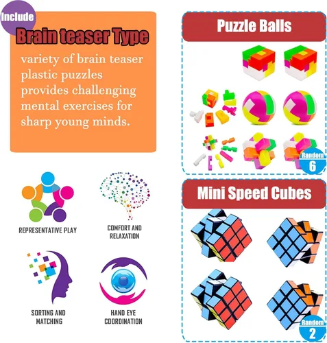 Miniatura 6 de 112 juguetes Pop Party Favors para niños, juguetes antiestrés de primera calidad para niños de todas las edades, surtido de rellenos de piñata
