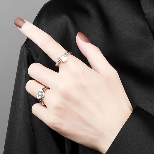 Miniatura 8 de 925 Sterling Silver Ring Minimalist Adjustable Rings Band Handmade Rings for Women Girls