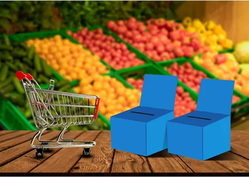 Miniatura 6 de 30 cajas para rifas, urnas de donación para recaudación de fondos, caja de cartón de 6.5 x 4.5 x 4.8 pulgadas con ranura para boletos y cabecera Azul