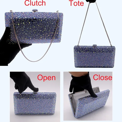 Miniatura 5 de Bestenda Crystal Evening Clutch Bag for Women Wedding Bridal Rhinestone Party Purse and Handbags