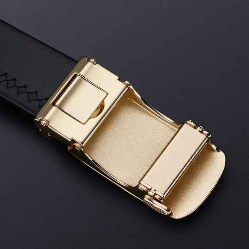 Miniatura 8 de VANNANBA Cinturones de trinquete de cuero para hombre, cinturón de cintura con hebilla automtica, cinturón para hombre con caja de regalo