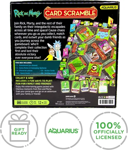 Miniatura 6 de AQUARIUS Rick & Morty Card Scramble - Divertido juego de fiesta familiar para niños, adolescentes y adultos, regalo entretenido de noche de juego