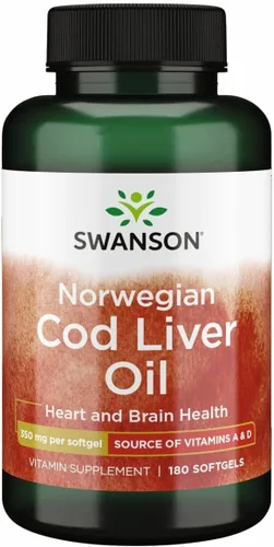Swanson Aceite de hígado de bacalao, suplemento de bienestar que promueve los huesos, la salud de la piel, el apoyo visual y la función del sistema