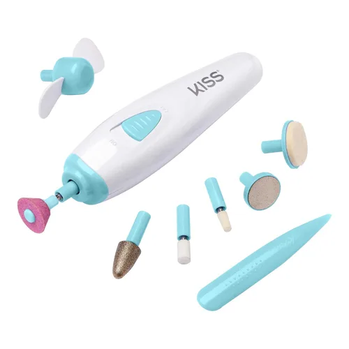 Miniatura 6 de Kiss Professional, taladro eléctrico de uñas, lima de uñas eléctrica y sistema de secado de uñas, incluye 12 accesorios, empujador de cutículas