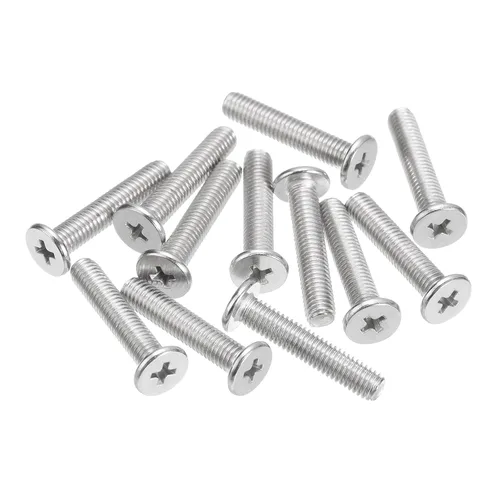 Miniatura 9 de Uxcell M1-0.25 x 2 mm 50 piezas Tornillos de cabeza plana redonda 304 de acero inoxidable Phillips Drive tornillos de máquina para fijación