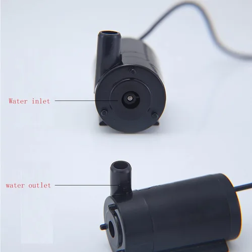 Miniatura 6 de Mini bomba de agua micro sumergible CC de 3 a 5 V para acuarios, pecera, estanque, fuente hidropónica, jardín (2 unidades, negro)