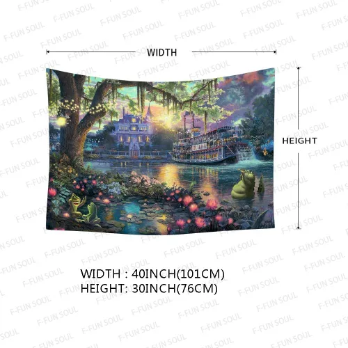 Miniatura 8 de F-FUN SOUL Tapiz del Palacio del Príncipe, franela suave de 40 x 30 pulgadas, tapiz para colgar en la pared de la isla psicodélica, para sala