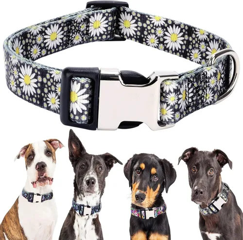 Lindo collar para perros XS, pequeños, medianos y grandes, collar de nailon suave para mascotas, estampado 3D, con patrones multicolores, collares 12