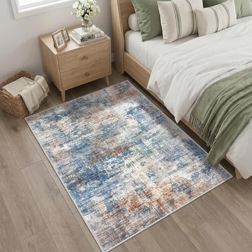 Miniatura 966 de IOHOUZE Alfombra abstracta lavable de 3 x 12 pies para pasillos, antideslizante para cocina, camino de entrada de lana sintética para interiores