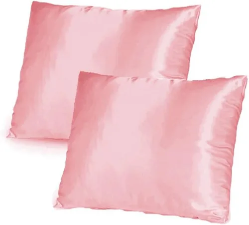 Miniatura 9 de TAOSON Paquete de 2 fundas de almohada de satén suave y sedoso, funda de almohada para sofá con cierre de cremallera oculto, solo funda de 24 x 24