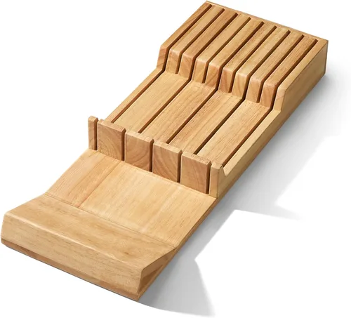 Cook N Home Organizador de bloques de cuchillos en el cajón, 9 ranuras para cuchillos de cocina, almacenamiento de cajones, capacidad para hasta 9