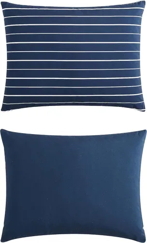 Miniatura 3 de Nautica - Juego de funda de edredón tamaño individual, ropa de cama de microfibra suave reversible con funda a juego, decoración del hogar sólida